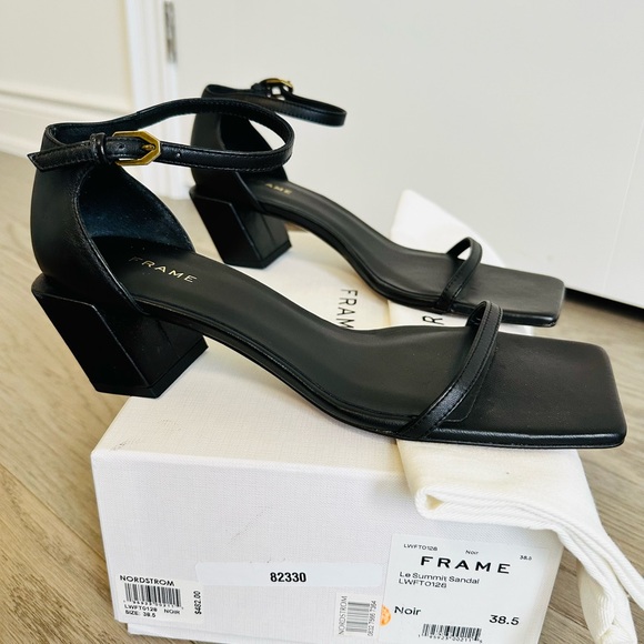 New with box frame black Le Summit square toe heels - Picture 8 of 8